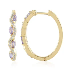 Tansanit-Silberohrringe