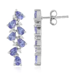 Tansanit-Silberohrringe