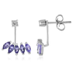 Tansanit-Silberohrringe (Adela Silber)