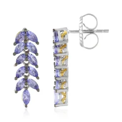 Tansanit-Silberohrringe (Gems en Vogue)