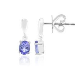 Tansanit-Silberohrringe (Pallanova)