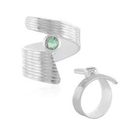 Äthiopischer Smaragd-Silberring (de Melo)