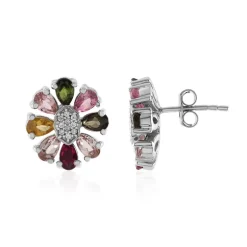 Turmalin-Silberohrringe