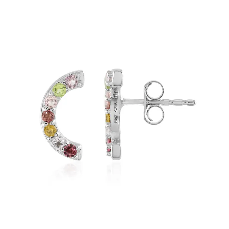 Turmalin-Silberohrringe