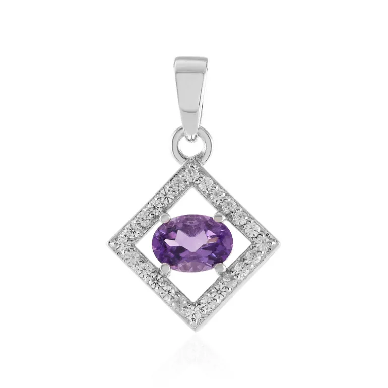 Uruguay-Amethyst-Silberanhänger