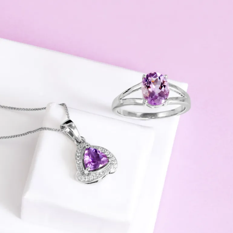 Uruguay-Amethyst-Silberanhänger