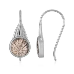 Versteinerte Koralle-Silberohrringe (Bali Barong)