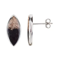 Versteinertes Holz-Silberohrringe