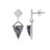 Versteinertes Jambi-Palmenholz-Silberohrringe (Bali Barong)