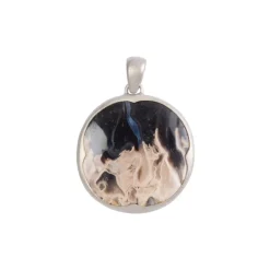 Versteinertes Palmenholz-Silberanhänger