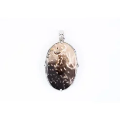 Versteinertes Palmenholz-Silberanhänger