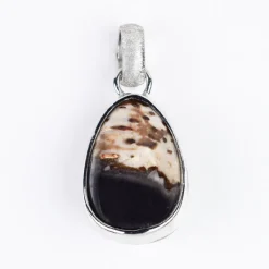 Versteinertes Palmenholz-Silberanhänger