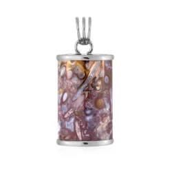 Versteinertes Palmenholz-Silberanhänger (Bali Barong)