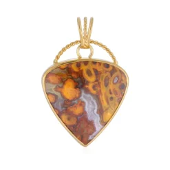 Versteinertes Palmenholz-Silberanhänger (Bali Barong)