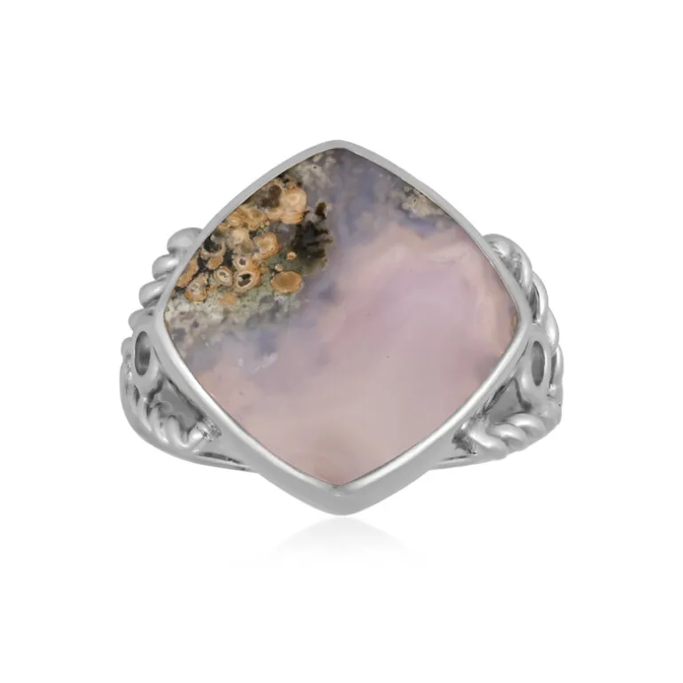 Violetter Java-Chalzedon-Silberring (Bali Barong)