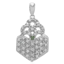 Waldgrüner Diamant-Silberanhänger