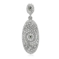 Waldgrüner Diamant-Silberanhänger