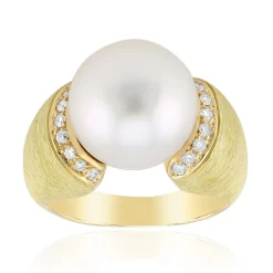 Weiße Südseeperlen-Goldring (Michelle Albala)