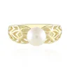 Weiße Süßwasserzuchtperlen-Goldring (Ornaments by de Melo)