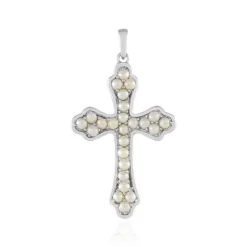 Weiße Süßwasserzuchtperlen-Silberanhänger