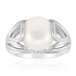 Weiße Süßwasserzuchtperlen-Silberring (Michelle Albala)