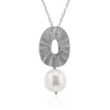 Weiße Süßwasserzuchtperlen-Silberhalskette (Joias do Paraíso)