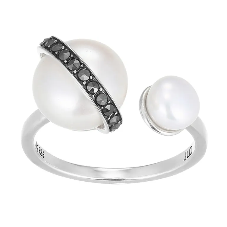 Weiße Süßwasserzuchtperlen-Silberring