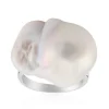 Weiße Süßwasserzuchtperlen-Silberring (TPC)