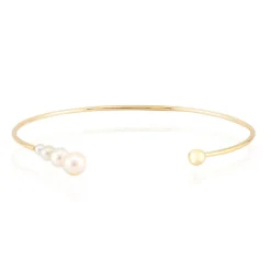 Weiße Süßwasserzuchtperlen-Silberarmreif