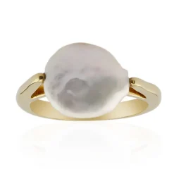 Weiße Süßwasserzuchtperlen-Silberring (TPC)