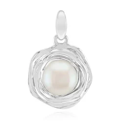 Weiße Süßwasserzuchtperlen-Silberanhänger (Michelle Albala)