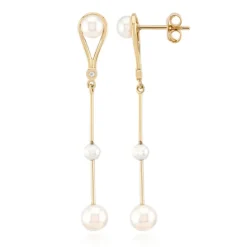 Weiße Süßwasserzuchtperlen-Silberohrringe