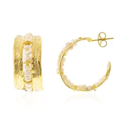 Weiße Süßwasserzuchtperlen-Silberohrringe (Joias do Paraíso)