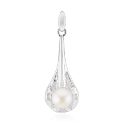 Weiße Süßwasserzuchtperlen-Silberanhänger (Michelle Albala)