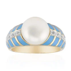 Weiße Süßwasserzuchtperlen-Silberring (TPC)