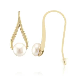 Weiße Süßwasserzuchtperlen-Silberohrringe (TPC)