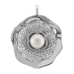 Weiße Süßwasserzuchtperlen-Silberanhänger (TPC)