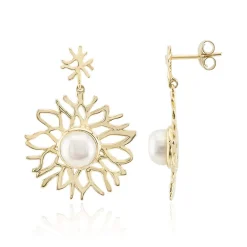 Weiße Süßwasserzuchtperlen-Silberohrringe (TPC)