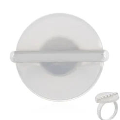 Weißer Achat-Silberring