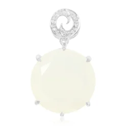 Weißer Mondstein-Silberanhänger