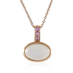 Weißer Mondstein-Silberhalskette (KM by Juwelo)