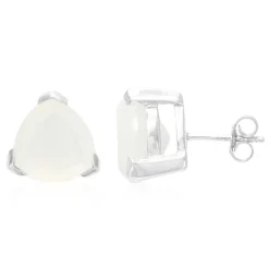 Weißer Mondstein-Silberohrringe