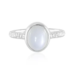 Weißer Mondstein-Silberring