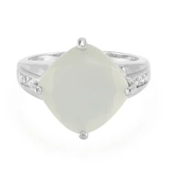 Weißer Mondstein-Silberring