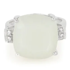 Weißer Mondstein-Silberring