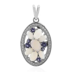 Weißer Opal-Silberanhänger