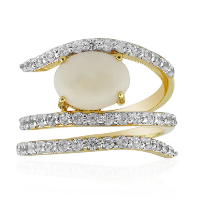Weißer Opal-Silberring