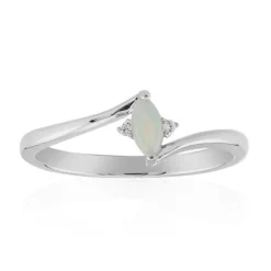 Weißer Opal-Silberring