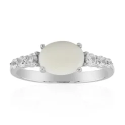 Weißer Opal-Silberring