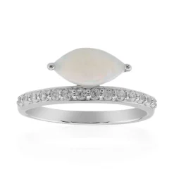 Weißer Opal-Silberring